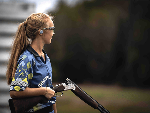 A young girl participating in the Tennessee Scholastic Clay Target Program