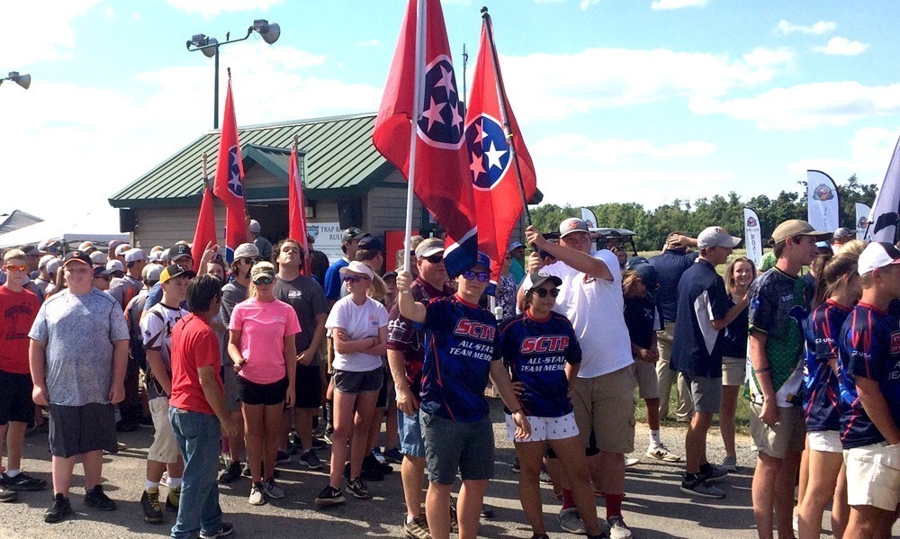 Tennessee SCTP athletes proudly waiving the Tennessee flag at the SCTP Nationals.