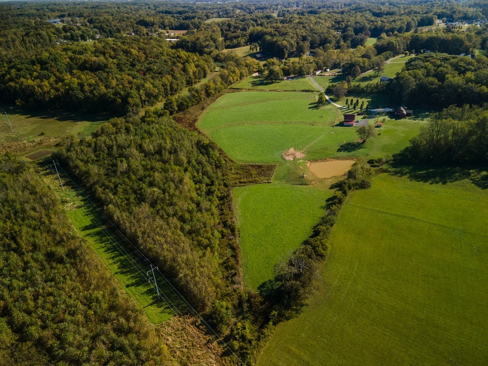 Aerial view of the completed Cane Creek wetland restoration site